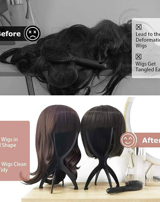 Wig Stand, Wig Head for Short Wigs, 2 Pack