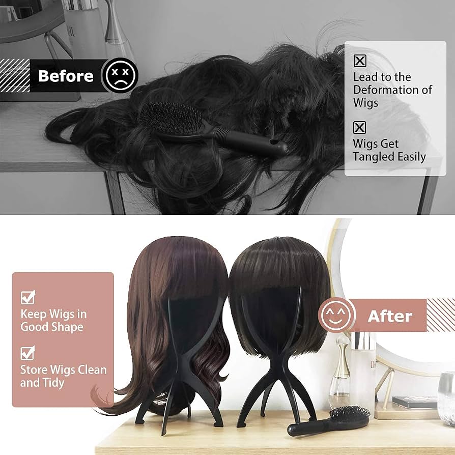 Wig Stand, Wig Head for Short Wigs, 2 Pack