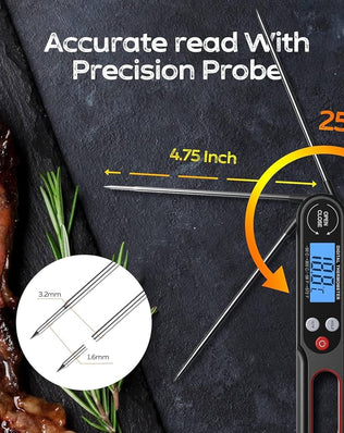 Digital Meat Thermometer with backlight from Problems Solved, wireless design, ideal for grilling and air frying.