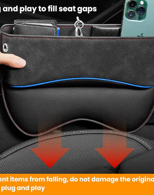 Car Seat Gap Filler Organiser, PU Leather Car Organizer for Front Seat Gap Filling