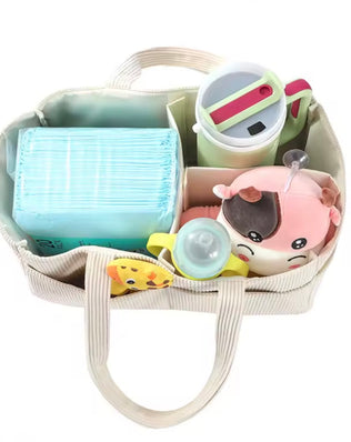 Baby Diaper Caddy Organizer for Changing Table (Cream)