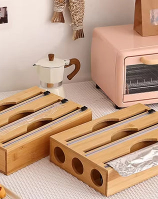 Kitchen Wrap Dispenser with Foil & Cling Film Cutter - Problems Solved