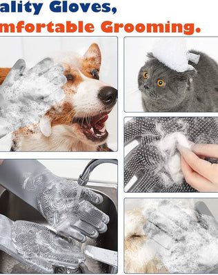 Pet Hair Remover, Gentle Magic Pet Grooming Gloves, Efficient Deshedding Glove for Dogs