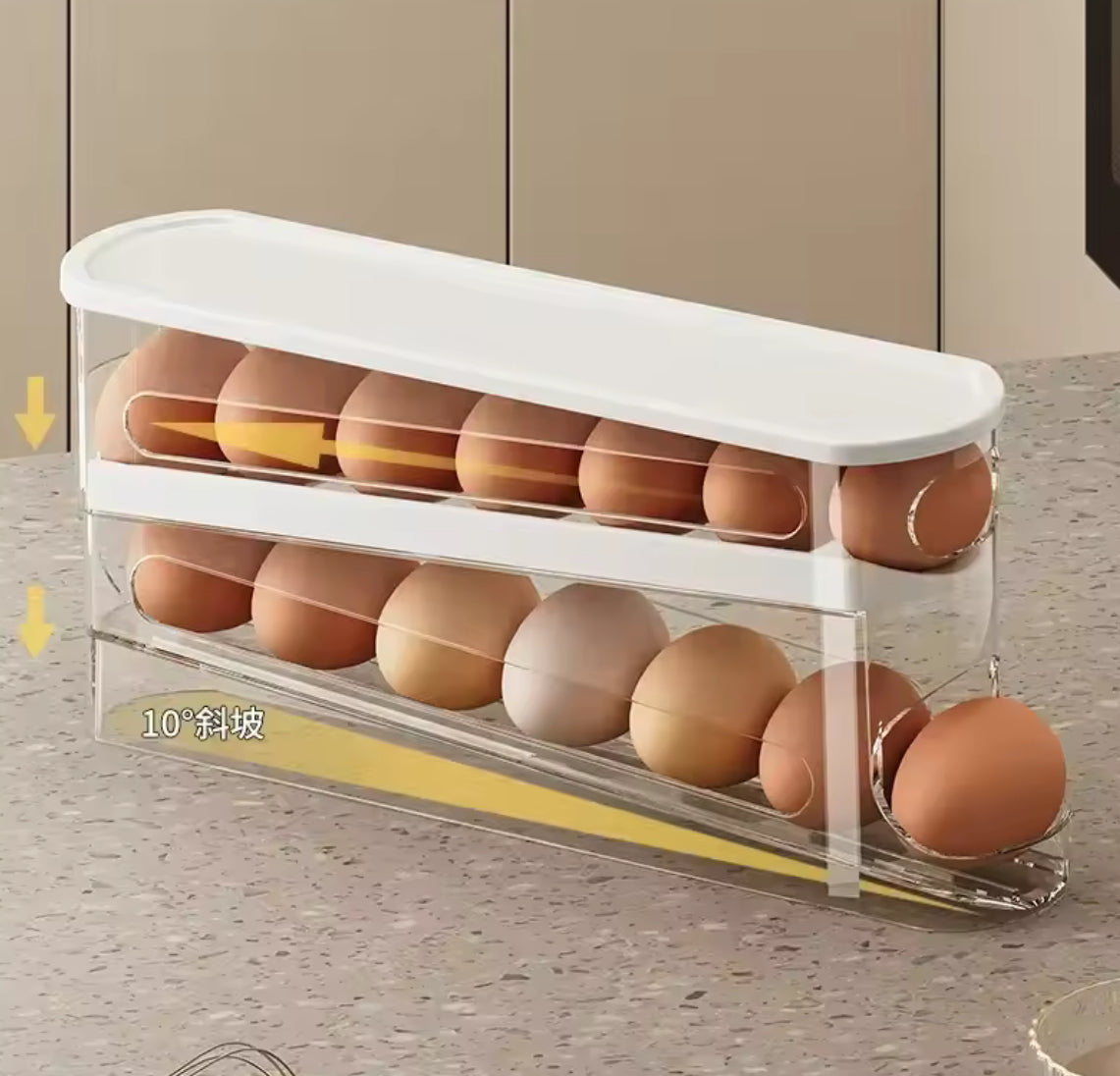 Bilayer Fridge Egg Storage Box Automatic Rolling Eggs Holder Rack - Problems Solved