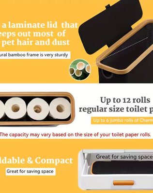 Foldable Toilet Paper Holder with Lid Large Capacity Space-Saving - Problems Solved