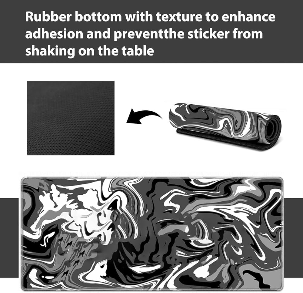 Extended large Problems Solved mouse mat desk pad with non-slip rubber base and stitched edges, measuring 70x30cm.