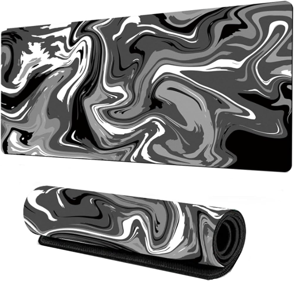 Extended large Problems Solved mouse pad desk mat with non-slip rubber base and stitched edges, measuring 70x30cm.