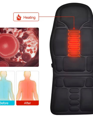 Massager Chair Pad Electric Heating Vibrating Cervical Neck Back Body Cushion - Problems Solved
