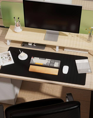 Problems Solved double-sided PU leather and eco cork desk pad, providing a protective, stylish surface for workspace organization.