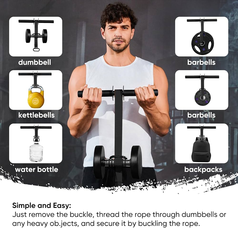 Forearm Strengthener and Wrist Roller Ultra Strong Nylon Webbing, Forearm Exerciser
