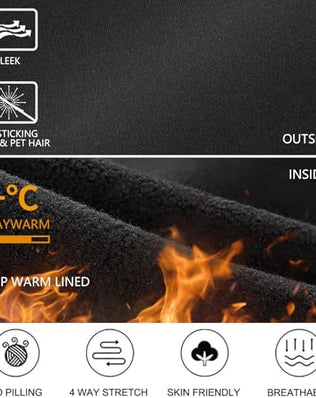 Warm women's thermal leggings by Problems Solved featuring high waist and thick winter fabric, perfect for cold weather.