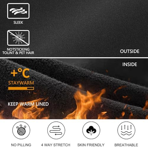 Warm women's thermal leggings by Problems Solved featuring high waist and thick winter fabric, perfect for cold weather.