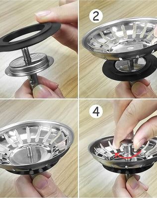 2 Pack Kitchen Sink Plug Strainer, Stainless Steel Sink Plug Replacement