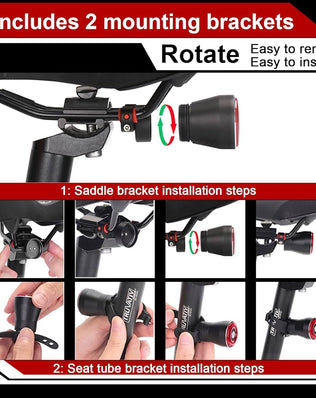 Ultra Bright Smart Bike Tail Light, USB Rechargeable Brake Sensing Bicycle Light