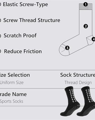 Three pairs of Problems Solved men's non-slip football grip socks with reinforced soles, designed for secure sports performance.
