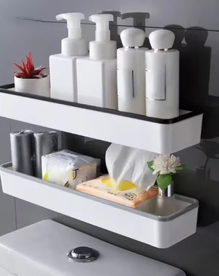 Wall Hanging Toilet Bathroom Storage Cabinet Rack Punch Free - Problems Solved