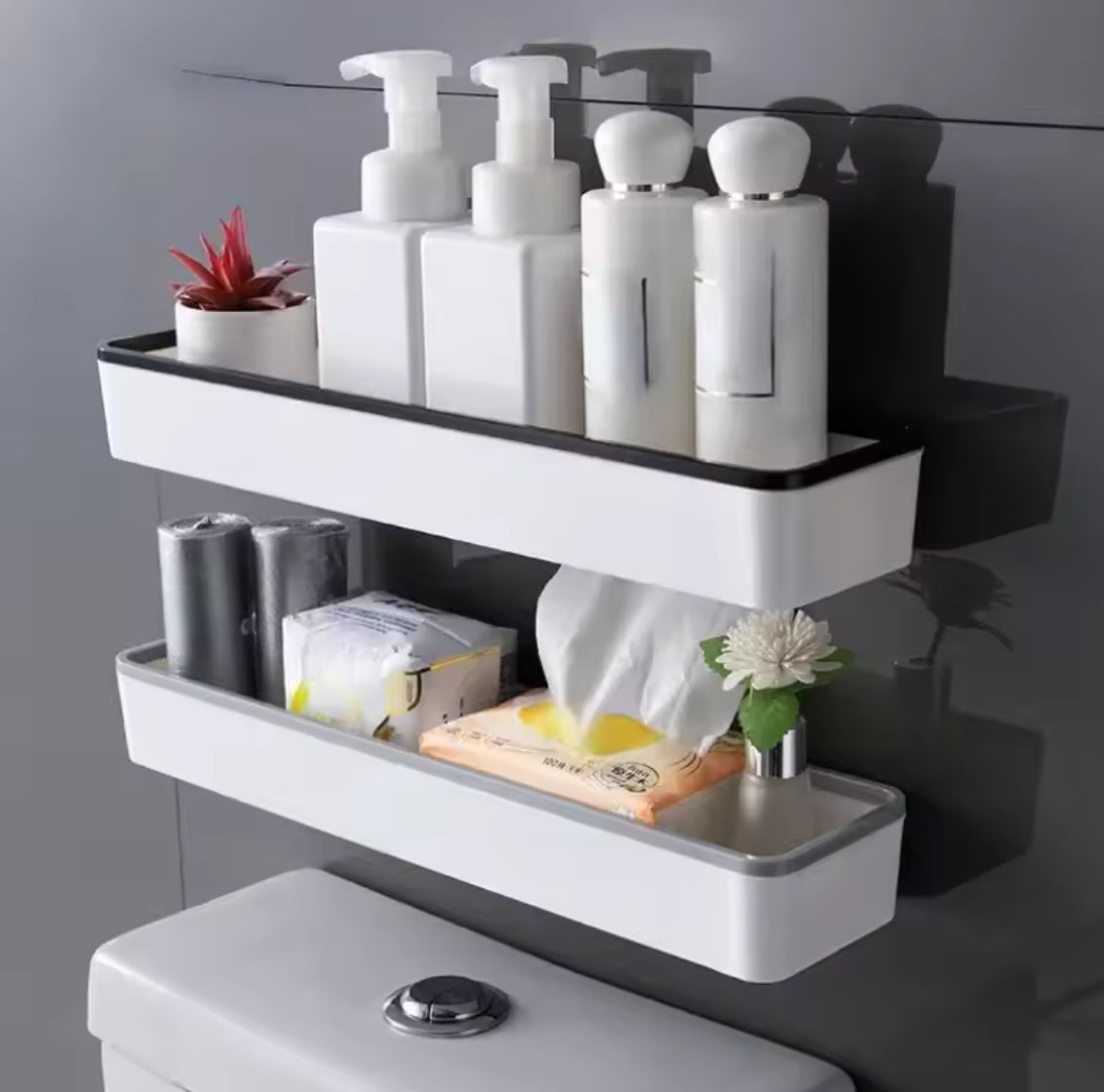 Wall Hanging Toilet Bathroom Storage Cabinet Rack Punch Free - Problems Solved