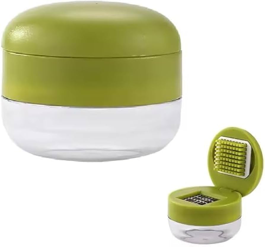 Problems Solved mini garlic chopper and press with container, manual garlic mincer and crusher for efficient food prep