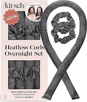 Heatless Curling Set - Satin Heatless Curlers for Long & Short Hair, Hair Curler No Heat