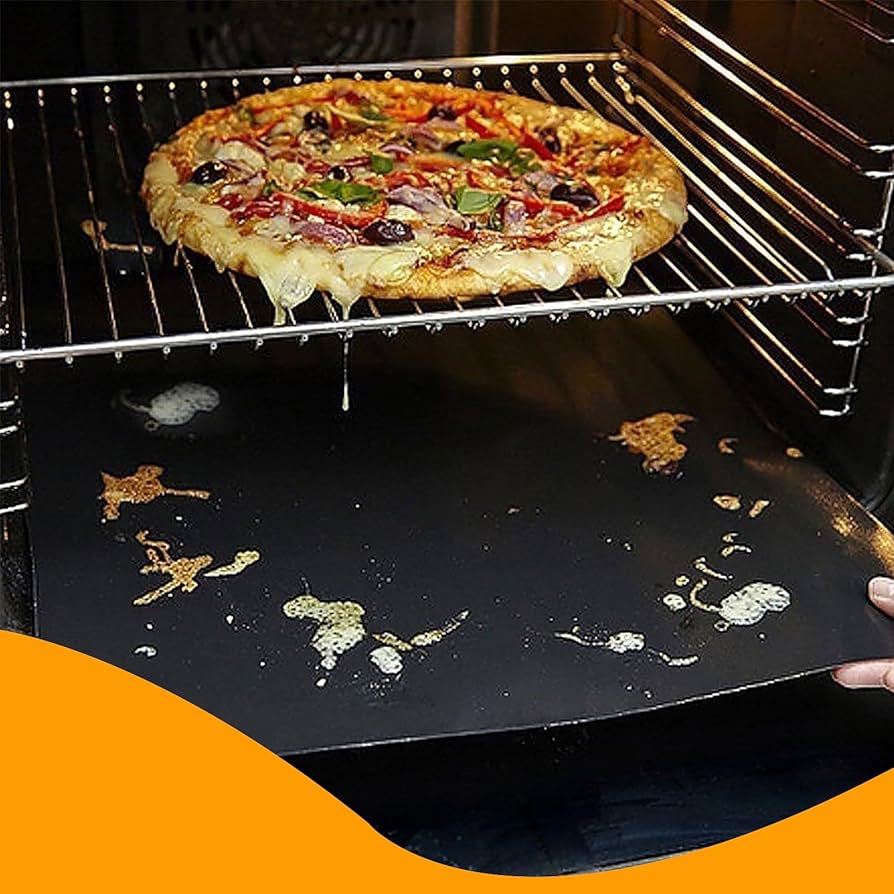 Pack of 4 Geebymol Oven Liner, Oven Liners for Fan Assisted Ovens, Non Stick BBQ