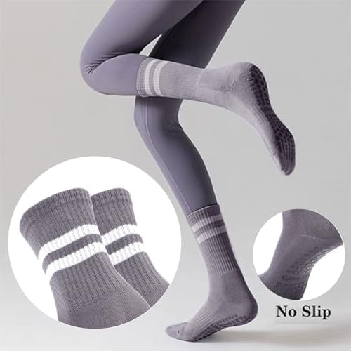 Problems Solved women's non-slip yoga socks with anti-skid soles, long design for yoga, barre, ballet, and dance activities.