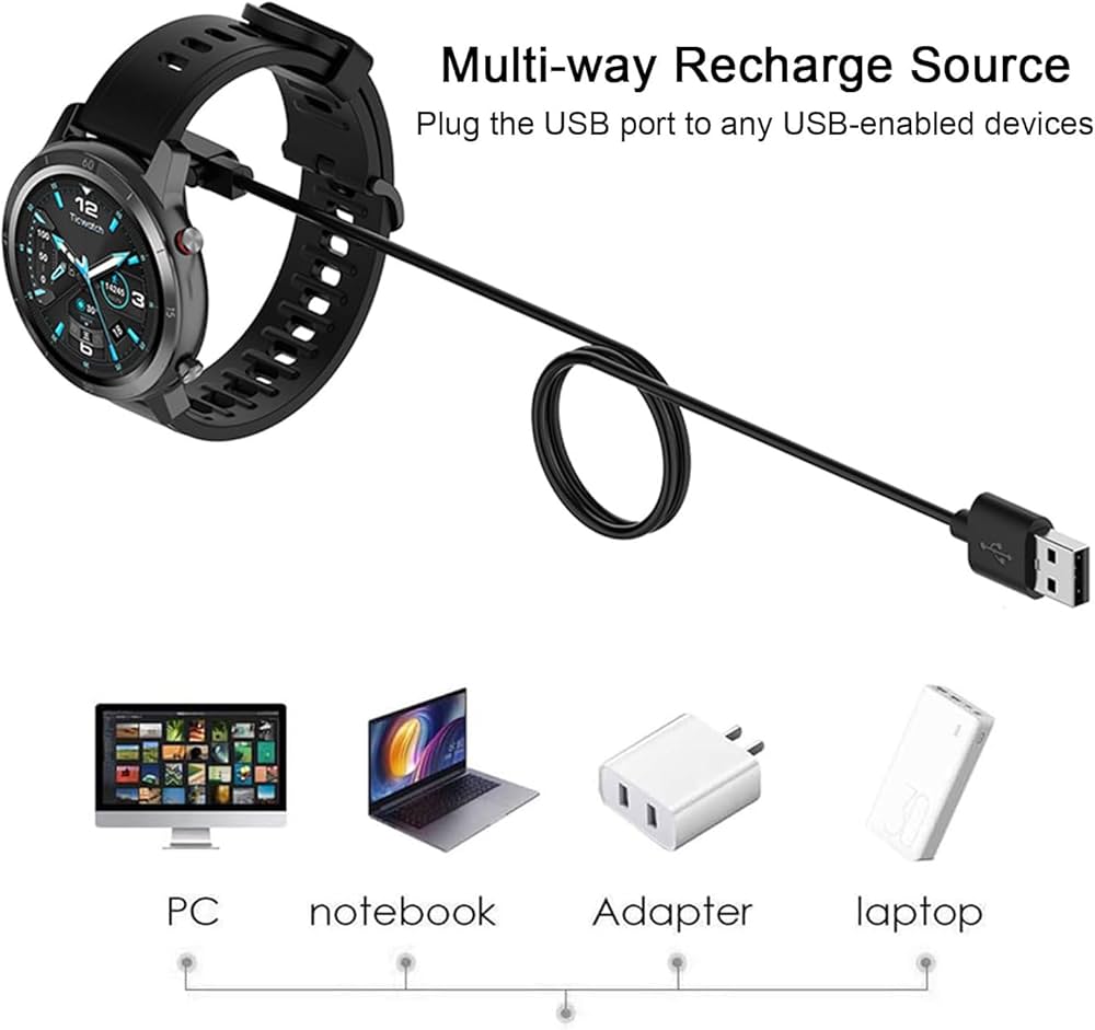 Problems Solved magnetic charger for smart watches, 3.3ft cable with magnetic connector for easy charging.