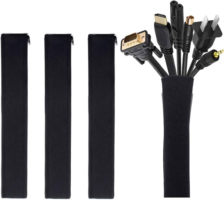 [4 Pcs] Cable Tidy Management Sleeve, 50 cm long, Wire Hider Cord Organizer