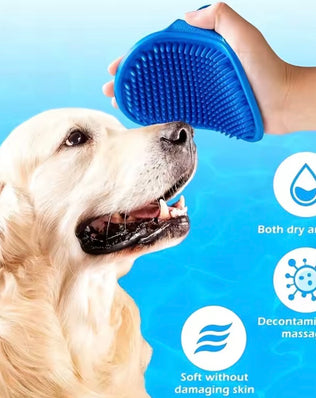 Dog NEW Grooming Pet Shampoo Brush I Soothing Massage Rubber Bristles