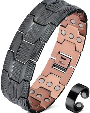 99.99% Soild Copper Magnetic Bracelets for Men,3X Ultra Strength Magnets(3500 Gauss)
