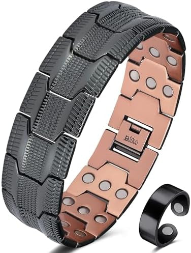 99.99% Soild Copper Magnetic Bracelets for Men,3X Ultra Strength Magnets(3500 Gauss)