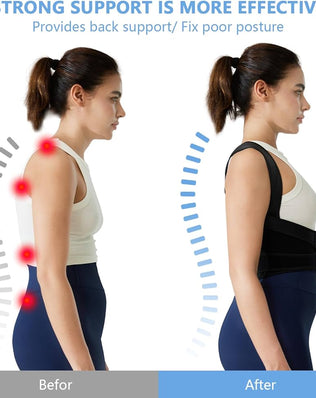Back Brace, Posture Corrector for Women and Men, Adjustable Full Back Support