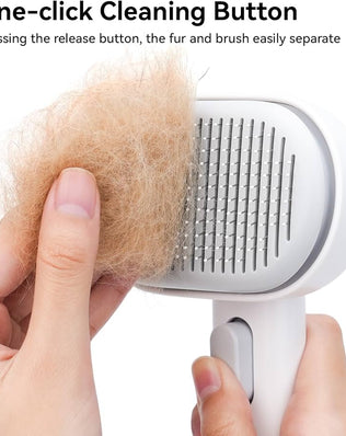 Cat Brush with Release Button, Cat Grooming Brush for Long or Semi-Short Haired Cats