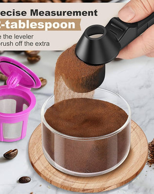 Coffee Scoop & Funnel for Reusable Cup Refillable Coffee Pods, Coffee Measuring