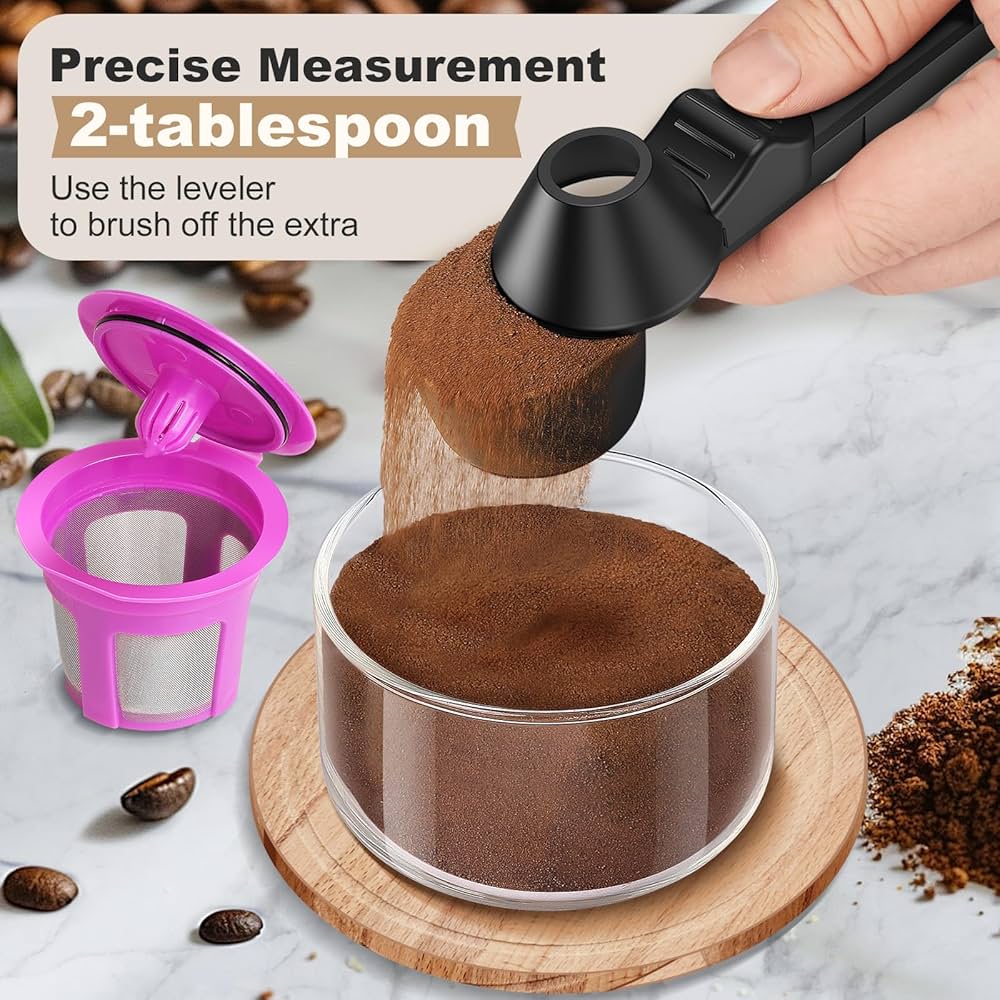 Coffee Scoop & Funnel for Reusable Cup Refillable Coffee Pods, Coffee Measuring