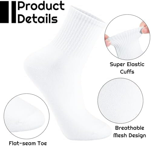 Six pairs of Problems Solved women's breathable cotton ankle socks for sports, gym, and leisure, with cropped ankle design.
