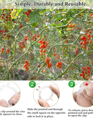 Plant Clips for Climbing Plants, 200 Pieces Plant Clips Tomato Hooks Trellis