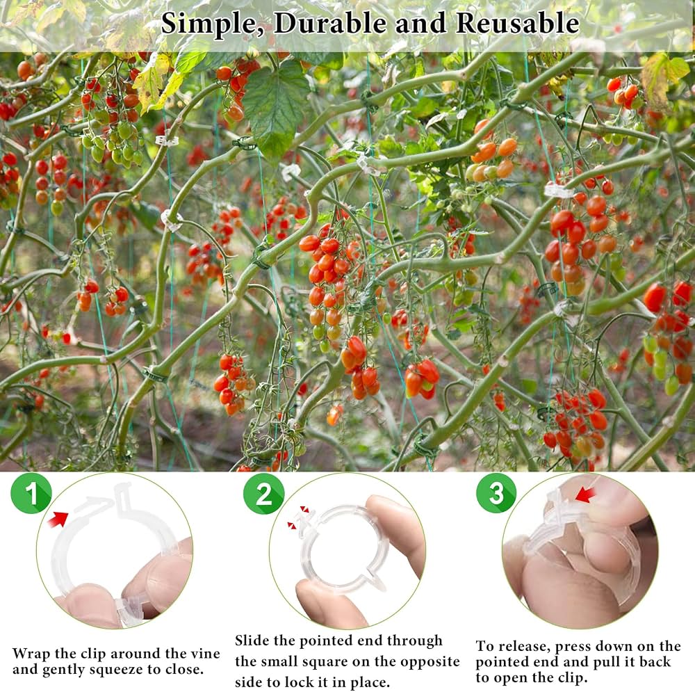 Plant Clips for Climbing Plants, 200 Pieces Plant Clips Tomato Hooks Trellis