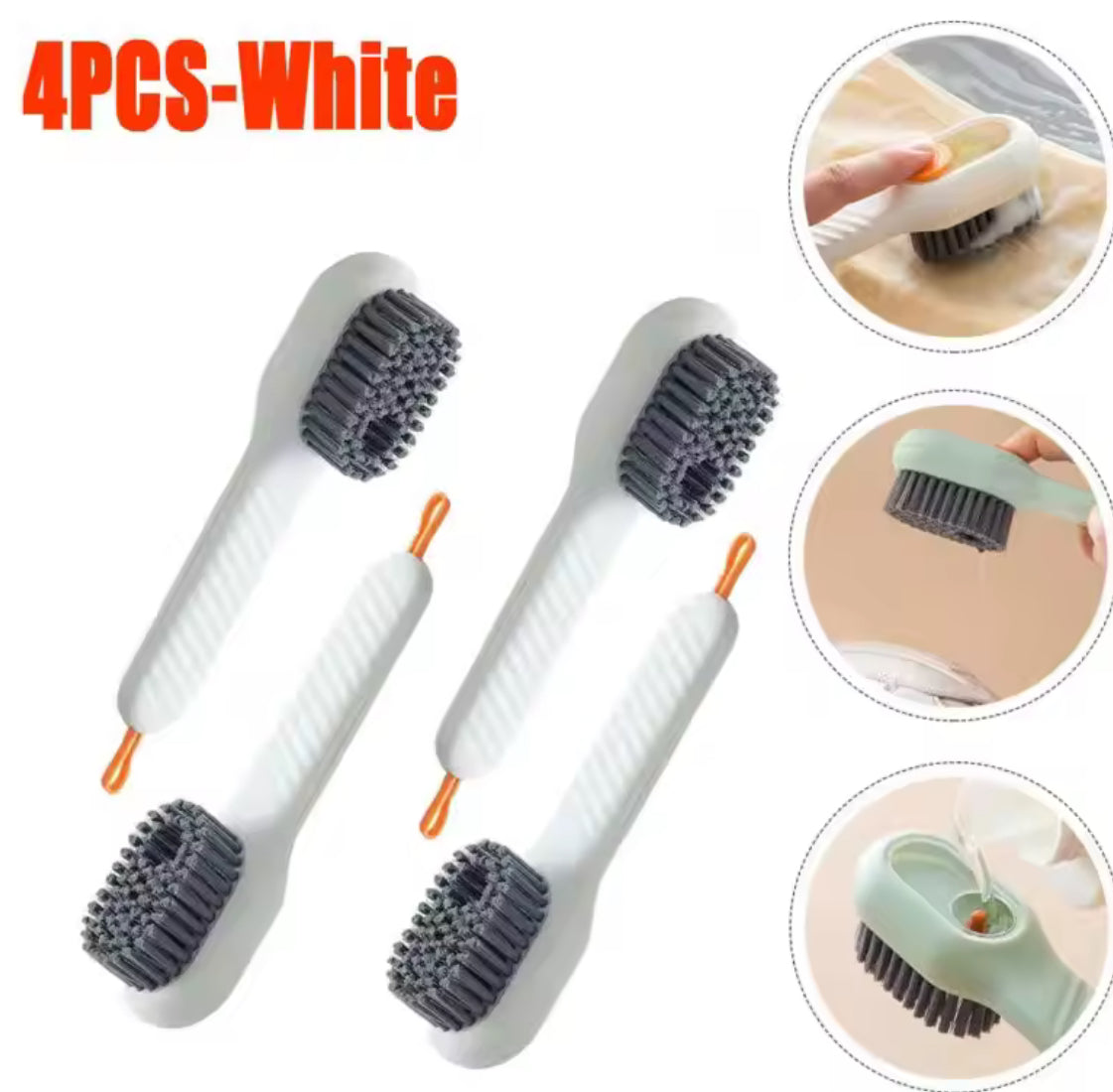 Soap Dispensing Cleaning Brush Soft Bristles 4PCS - Problems Solved
