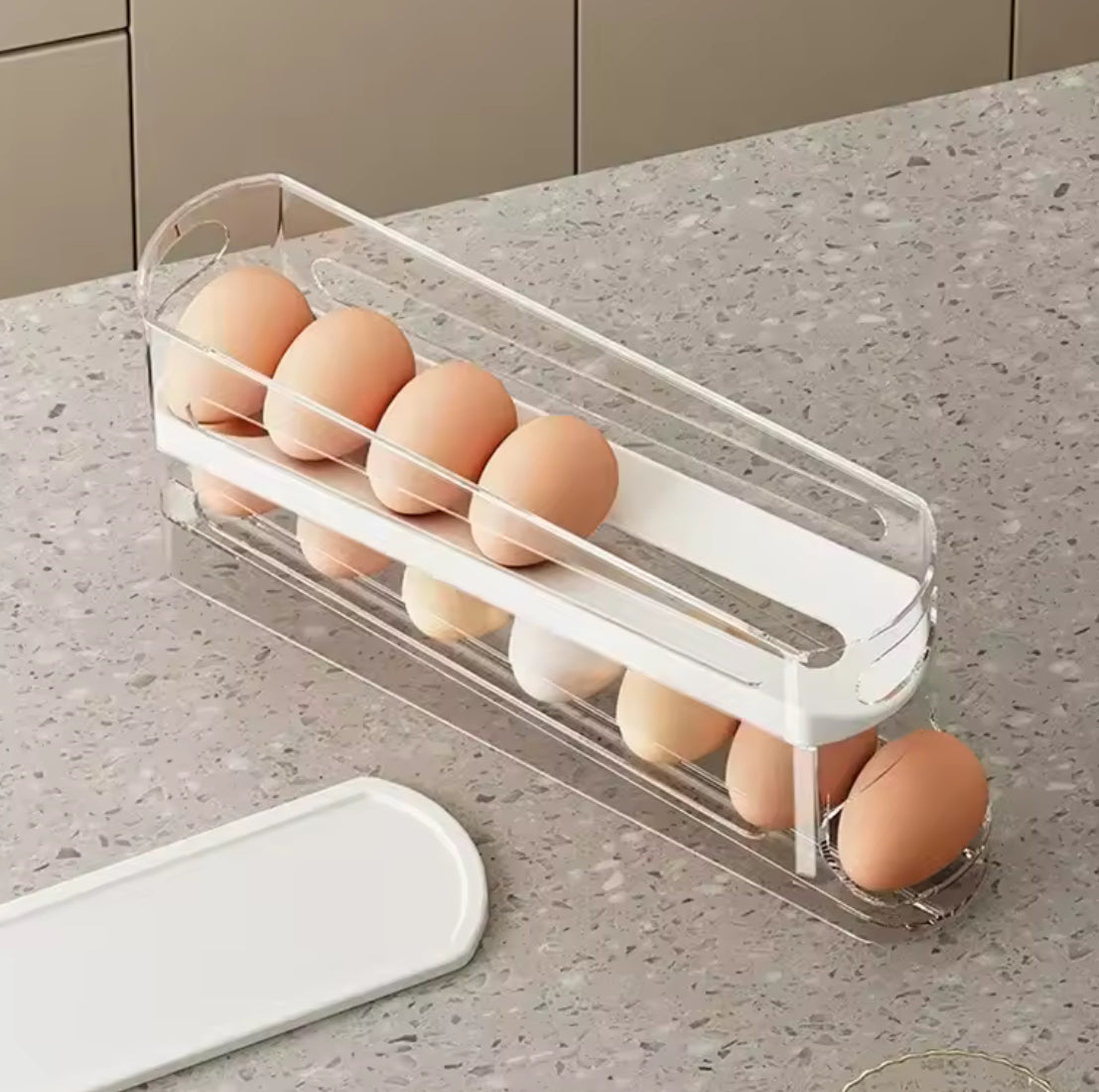 Bilayer Fridge Egg Storage Box Automatic Rolling Eggs Holder Rack - Problems Solved