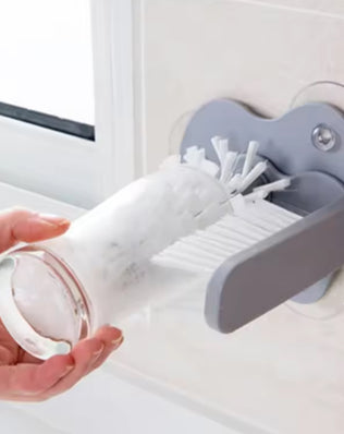 2-in-1 Suction Cup Glass & Bottle Scrubber for Sink - Problems Solved