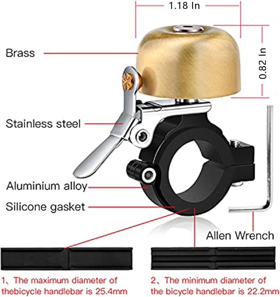 Bike Bells Adults Kids, Full-Metal Bike Bell for 22.2-31.8mm Bicycle Handlebars