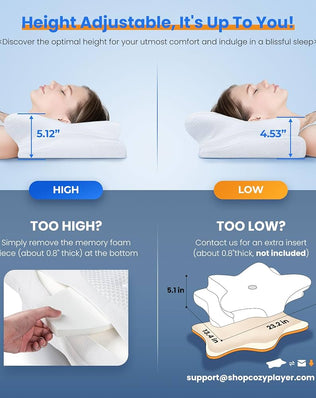 Ultra Pain Relief Cooling Pillow for Neck Support, Adjustable Cervical Pillow Cozy Sleeping