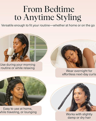 Heatless Curling Set - Satin Heatless Curlers for Long & Short Hair, Hair Curler No Heat