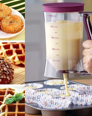 Handheld Pancake & Cupcake Batter Dispenser Measuring Cup - Problems Solved