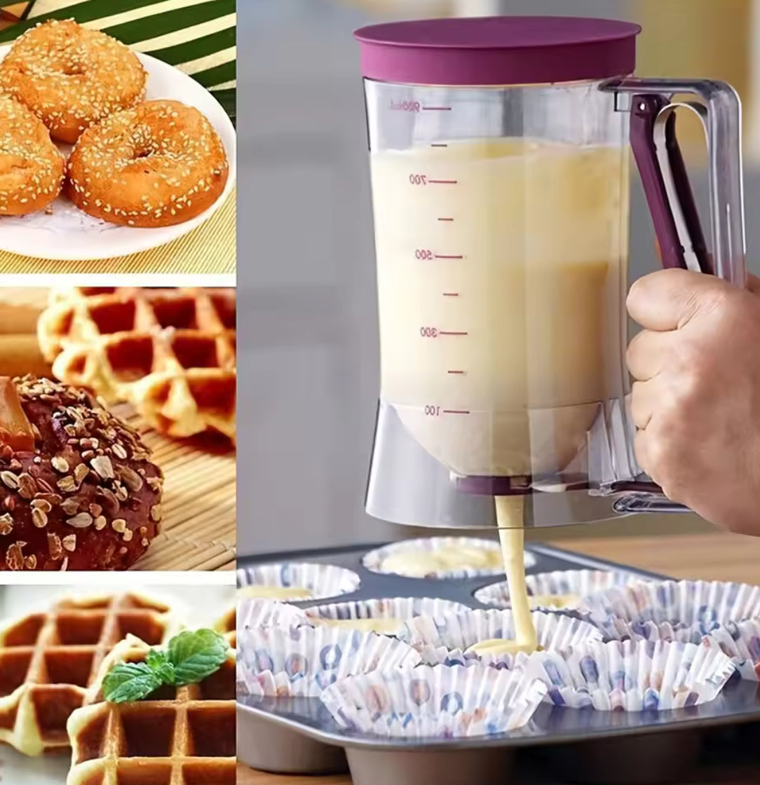 Handheld Pancake & Cupcake Batter Dispenser Measuring Cup - Problems Solved
