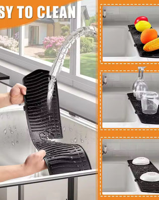 Long Silicone Sink Faucet Splash Guard Mat 2PCS - Problems Solved
