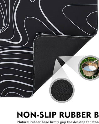 Problems Solved gaming mouse mat XXL, large 800x300mm desk mat with non-slip rubber for smooth, precise mouse movement.