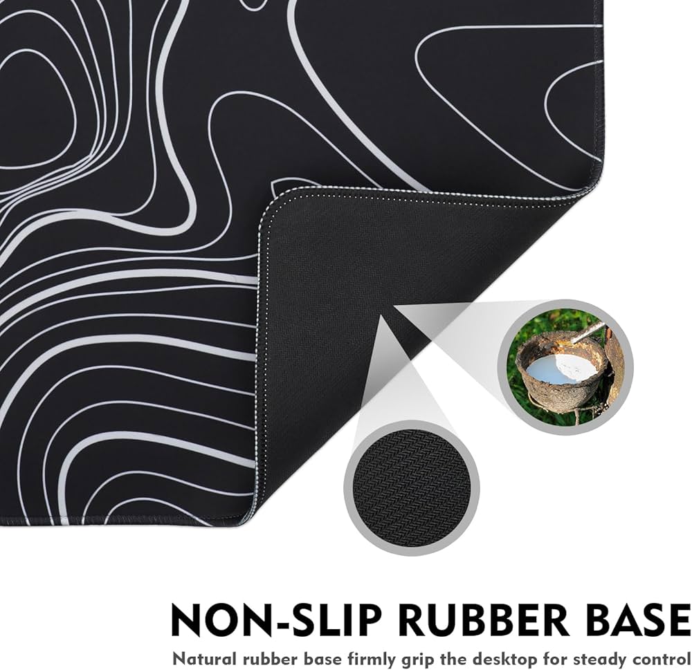 Problems Solved gaming mouse mat XXL, large 800x300mm desk mat with non-slip rubber for smooth, precise mouse movement.