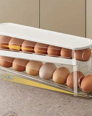 Bilayer Fridge Egg Storage Box Automatic Rolling Eggs Holder Rack - Problems Solved