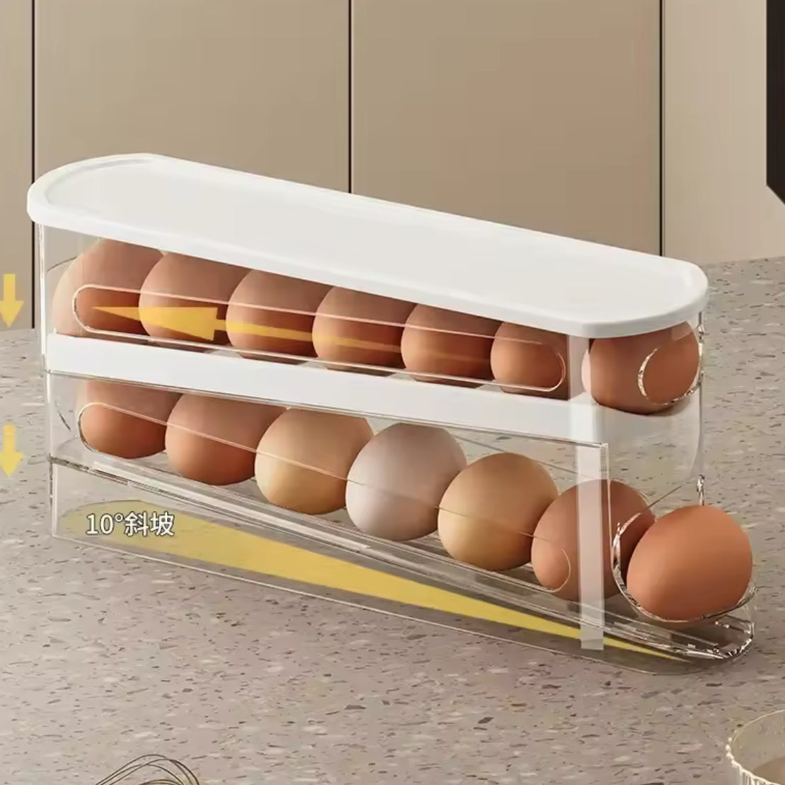 Bilayer Fridge Egg Storage Box Automatic Rolling Eggs Holder Rack - Problems Solved